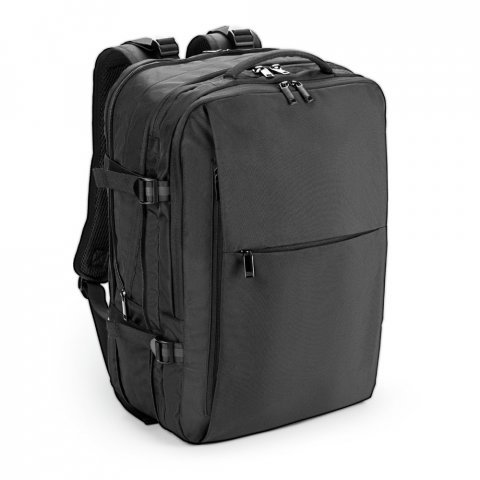 DALLAS. High-density recycled 600D polyester travel backpack for 17.3" laptop - черно