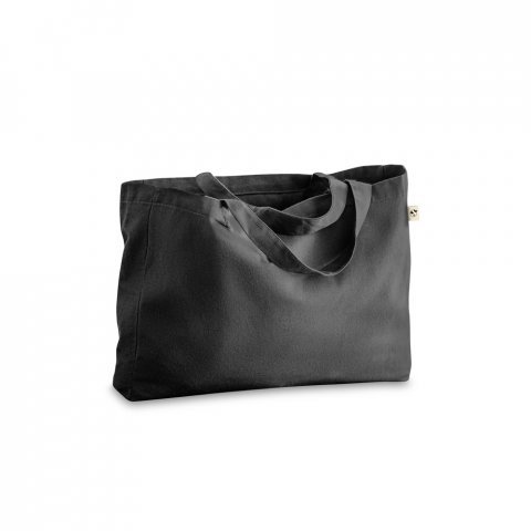 CAMDEN. Puuvillaa (50 %), kierr&auml;tetty&auml; puuvillaa (30 %) ja polyesteri&auml; (20 % rPET) sis&auml;lt&auml;v&auml; kassi (280 g/m&sup2;) - Musta