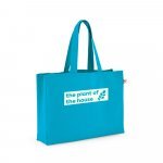 CAMDEN. Puuvillaa (50 %), kierr&auml;tetty&auml; puuvillaa (30 %) ja polyesteri&auml; (20 % rPET) sis&auml;lt&auml;v&auml; kassi (280 g/m&sup2;) - Vaaleansininen