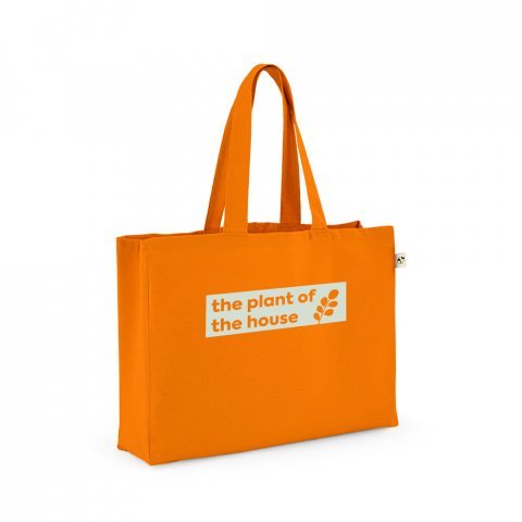 CAMDEN. Puuvillaa (50 %), kierr&auml;tetty&auml; puuvillaa (30 %) ja polyesteri&auml; (20 % rPET) sis&auml;lt&auml;v&auml; kassi (280 g/m&sup2;) - Oranssi