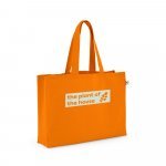 CAMDEN. Puuvillaa (50 %), kierr&auml;tetty&auml; puuvillaa (30 %) ja polyesteri&auml; (20 % rPET) sis&auml;lt&auml;v&auml; kassi (280 g/m&sup2;) - Oranssi