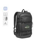 KAMPALA. Sac &agrave; dos pour ordinateur portable en polyester recycl&eacute; haute densit&eacute; 900D, avec rev&ecirc;tement imperm&eacute;able et doublure en polyester recycl&eacute; 210D 17.3"