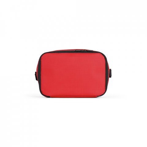 CANCUN. Thermal bag in 600D recycled polyester with adjustable webbing strap 7 L - Red