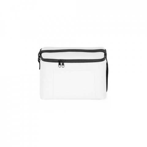 CANCUN. Thermal bag in 600D recycled polyester with adjustable webbing strap 7 L - White