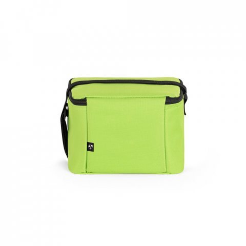 CANCUN. Thermal bag in 600D recycled polyester with adjustable webbing strap 7 L - Light green