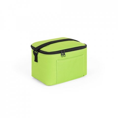 CANCUN. Thermal bag in 600D recycled polyester with adjustable webbing strap 7 L - Light green