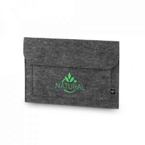 FELPY SLEEVE. Geantă pentru laptop din p&acirc;slă reciclată (100% rPET) - Gri inchis
