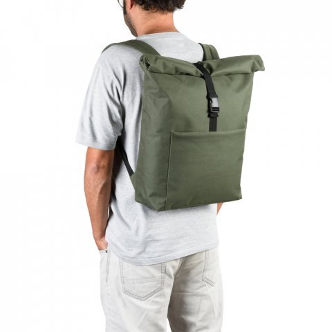 ATENAS. Mochila para computador port&aacute;til em 600D 17.3" - Verde escuro
