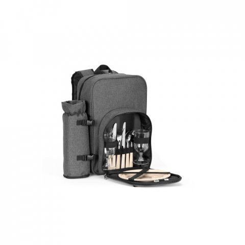 WHITSUNDAY. 600D High Density Recycled Polyester Picnic Cooler Backpack - Dark grey