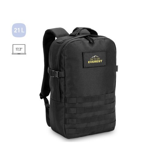 EDINBURGH BPACK. Rucksack im Milit&auml;rstil aus 600D HD recyceltem Polyester und Innenfutter aus 210D recyceltem Polyester 17,3&ldquo;