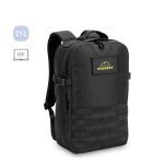 EDINBURGH BPACK. Rucksack im Milit&auml;rstil aus 600D HD recyceltem Polyester und Innenfutter aus 210D recyceltem Polyester 17,3&ldquo;
