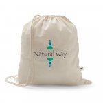 SALAMANCA. Bolsa tipo mochila de algod&oacute;n reciclado (70%) y poli&eacute;ster (30% rPET) (150 g/m&sup2;) - Natural claro