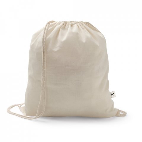 SALAMANCA. Bolsa tipo mochila de algod&oacute;n reciclado (70%) y poli&eacute;ster (30% rPET) (150 g/m&sup2;) - Natural claro