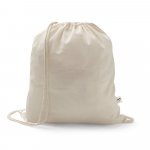 SALAMANCA. Bolsa tipo mochila de algod&oacute;n reciclado (70%) y poli&eacute;ster (30% rPET) (150 g/m&sup2;) - Natural claro