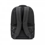 YANGON BPACK. Diebstahlsicherer Rucksack aus Twill mit wasserabweisender Beschichtung und recyceltem 600D-Polyester f&uuml;r Laptops 17.3" - Schwarz