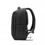 YANGON BPACK. Diebstahlsicherer Rucksack aus Twill mit wasserabweisender Beschichtung und recyceltem 600D-Polyester f&uuml;r Laptops 17.3" - Schwarz