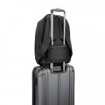 YANGON BPACK. Diebstahlsicherer Rucksack aus Twill mit wasserabweisender Beschichtung und recyceltem 600D-Polyester f&uuml;r Laptops 17.3" - Schwarz