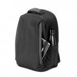 YANGON BPACK. Diebstahlsicherer Rucksack aus Twill mit wasserabweisender Beschichtung und recyceltem 600D-Polyester f&uuml;r Laptops 17.3" - Schwarz