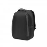 YANGON BPACK. Diebstahlsicherer Rucksack aus Twill mit wasserabweisender Beschichtung und recyceltem 600D-Polyester f&uuml;r Laptops 17.3" - Schwarz