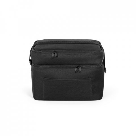 CANCUN LARGE. Thermal bag in 600D, recycled polyester, with adjustable webbing strap 14 L - Black