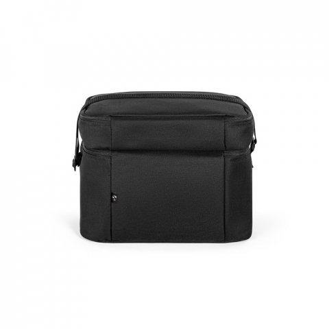 CANCUN LARGE. Thermal bag in 600D, recycled polyester, with adjustable webbing strap 14 L - Black