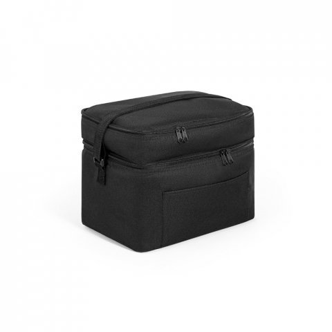 CANCUN LARGE. Thermal bag in 600D, recycled polyester, with adjustable webbing strap 14 L - Black