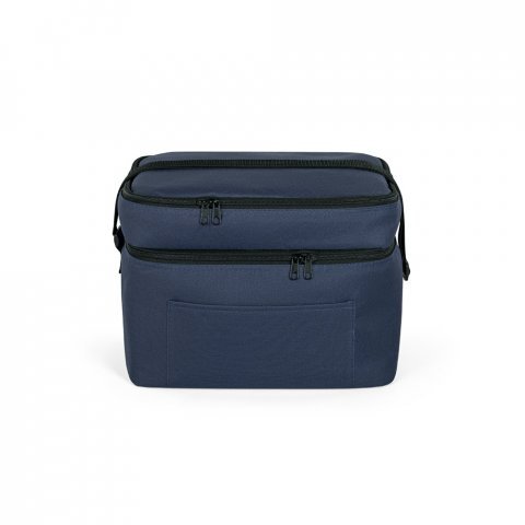 CANCUN LARGE. Thermal bag in 600D, recycled polyester, with adjustable webbing strap 14 L - Blue
