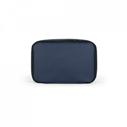 CANCUN LARGE. Thermal bag in 600D, recycled polyester, with adjustable webbing strap 14 L - Blue