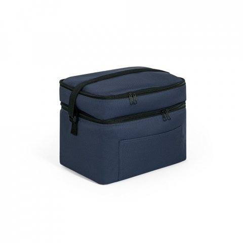 CANCUN LARGE. Thermal bag in 600D, recycled polyester, with adjustable webbing strap 14 L - Blue