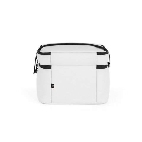 CANCUN LARGE. Thermal bag in 600D, recycled polyester, with adjustable webbing strap 14 L - White