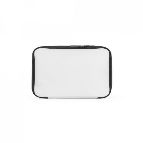 CANCUN LARGE. Thermal bag in 600D, recycled polyester, with adjustable webbing strap 14 L - White