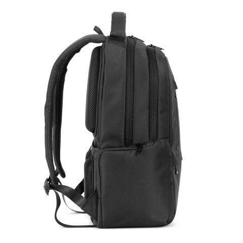 BOSTON SOLID. Zaino per laptop (17") in nylon 150D con 2 scomparti imbottiti - Nero
