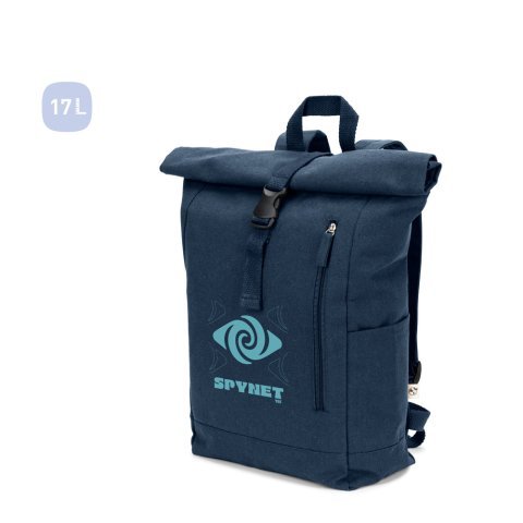 SAINT. Roll top backpack in recycled cotton and recycled polyester (380 g/m&sup2;)