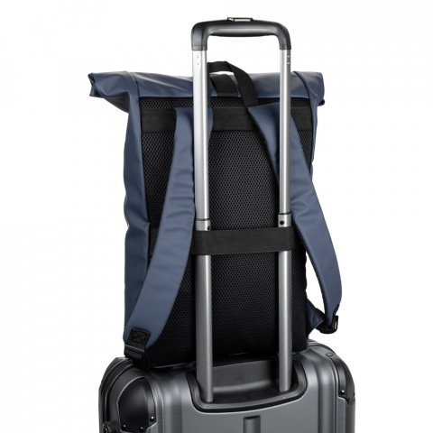 PORTLAND. PU roll top ranac sa džepom za laptop od 16" - Plava