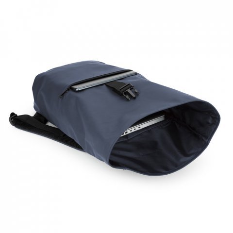 PORTLAND. PU roll top ranac sa džepom za laptop od 16" - Plava