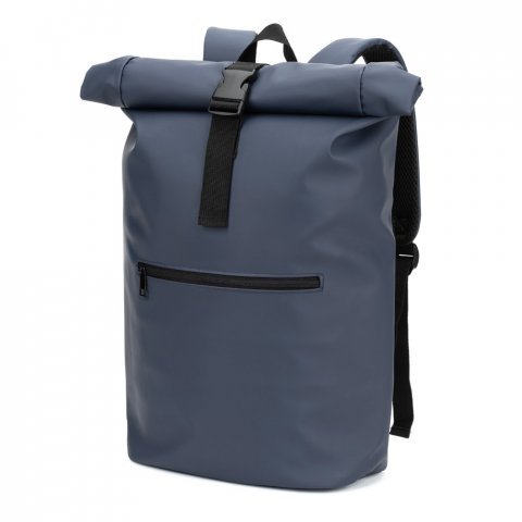 PORTLAND. PU roll top ranac sa džepom za laptop od 16" - Plava
