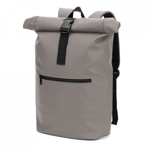 PORTLAND. PU roll top ranac sa džepom za laptop od 16" - Siva