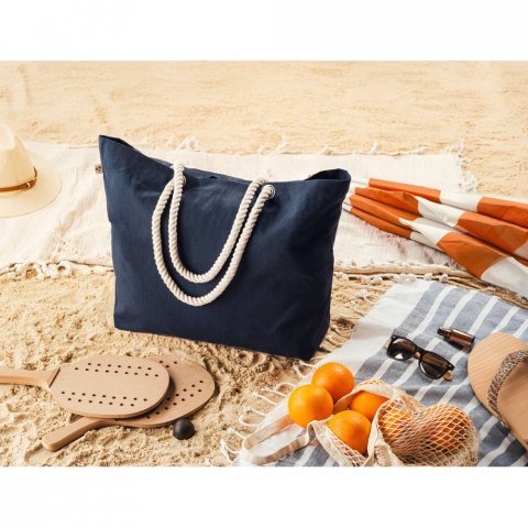ATHENS. Torba za plažu od recikliranog pamuka (70%) i recikliranog poliestera (30%), 220 g/m&sup2;
