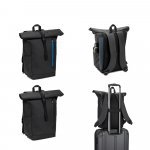 OSASCO BPACK. Rulleryggsekk med glidel&aring;ssystem som gj&oslash;r at toppen kan rulles opp for &aring; passe til ryggsekkens volum, laget av 600D resirkulert polyester