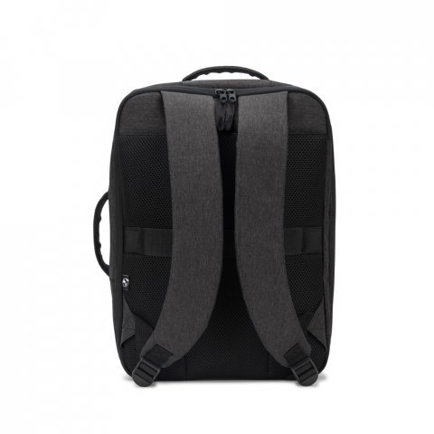 NIAMEY. Sac &agrave; dos pour ordinateur portable 15,6" en polyester recycl&eacute; 300D haute densit&eacute; - Gris fonc&eacute;
