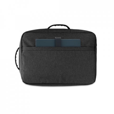 NIAMEY. Sac &agrave; dos pour ordinateur portable 15,6" en polyester recycl&eacute; 300D haute densit&eacute; - Gris fonc&eacute;