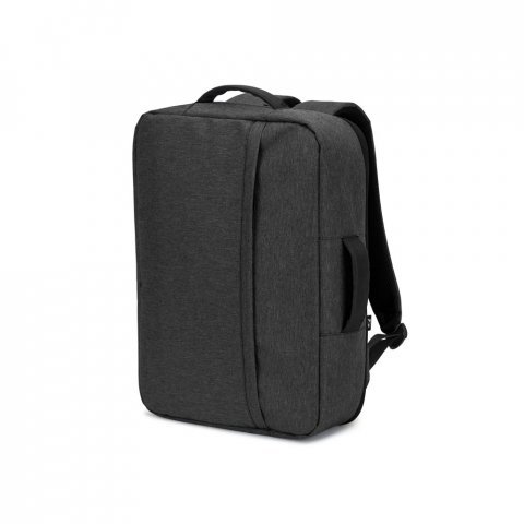 NIAMEY. Sac &agrave; dos pour ordinateur portable 15,6" en polyester recycl&eacute; 300D haute densit&eacute; - Gris fonc&eacute;