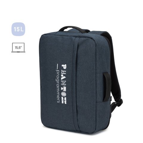 NIAMEY. Mochila para port&aacute;til de 15,6" de poli&eacute;ster reciclado 300D de alta densidad