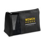 ANNIE. Necessaire em microfibra e rede - Preto