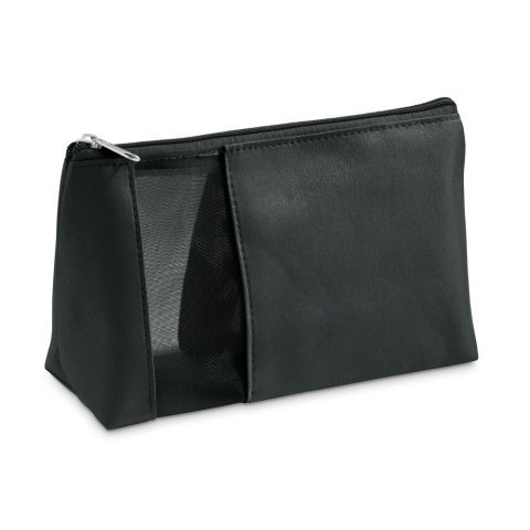 ANNIE. Necessaire em microfibra e rede - Preto