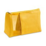 ANNIE. Necessaire em microfibra e rede - Amarelo