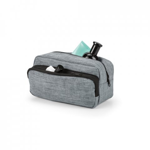 KEVIN. Тоалетна чанта с висока плътност 300D с дръжка - сив