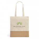 MERCAT. bomulds taske 100% bimuld (160 g/m&sup2;) med imiteret jute detalje - Naturlig