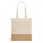 MERCAT. bomulds taske 100% bimuld (160 g/m&sup2;) med imiteret jute detalje - Naturlig