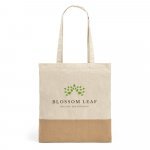 MERCAT. bomulds taske 100% bimuld (160 g/m&sup2;) med imiteret jute detalje - Naturlig